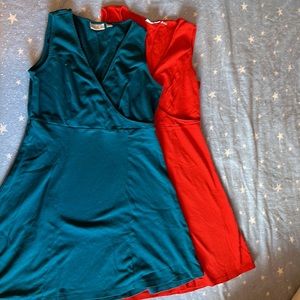 2 New York and company V-neck A-line dresses size L